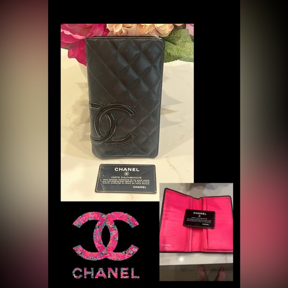 CHANEL Accessories - Chanel Calfskin Quilted Bifold Wallet with Hot Pink Interior
